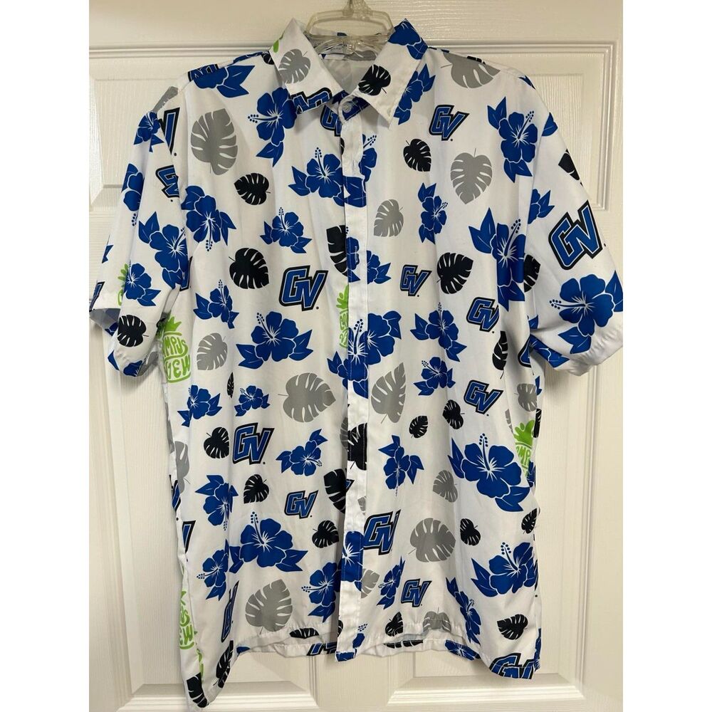 Grand Valley State Lakers GVSU Hawaiian Short Sleeve Button Down Shirt XL